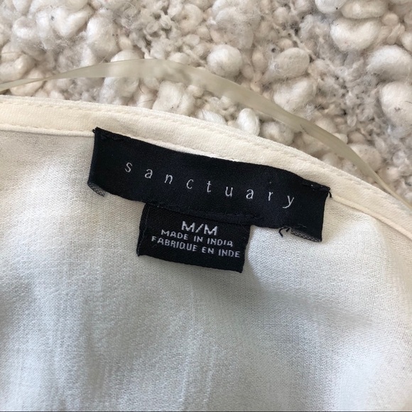 SANCTUARY White Beaded Boho Flowy Blouse Top Medium - Picture 4 of 7